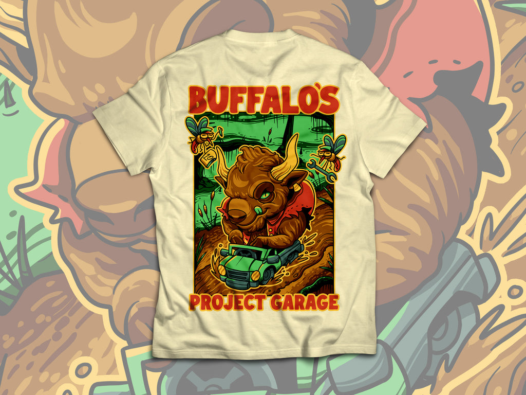 Buffalo's Project Garage Cream/Off-White Tee