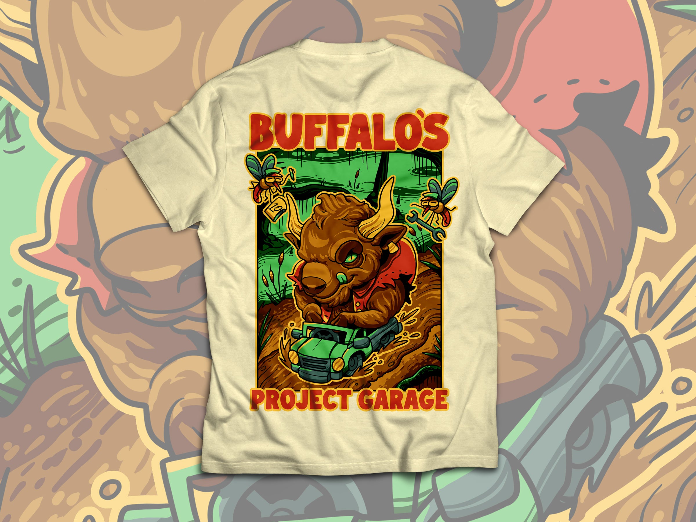 Buffalo's Project Garage Cream/Off-White Tee