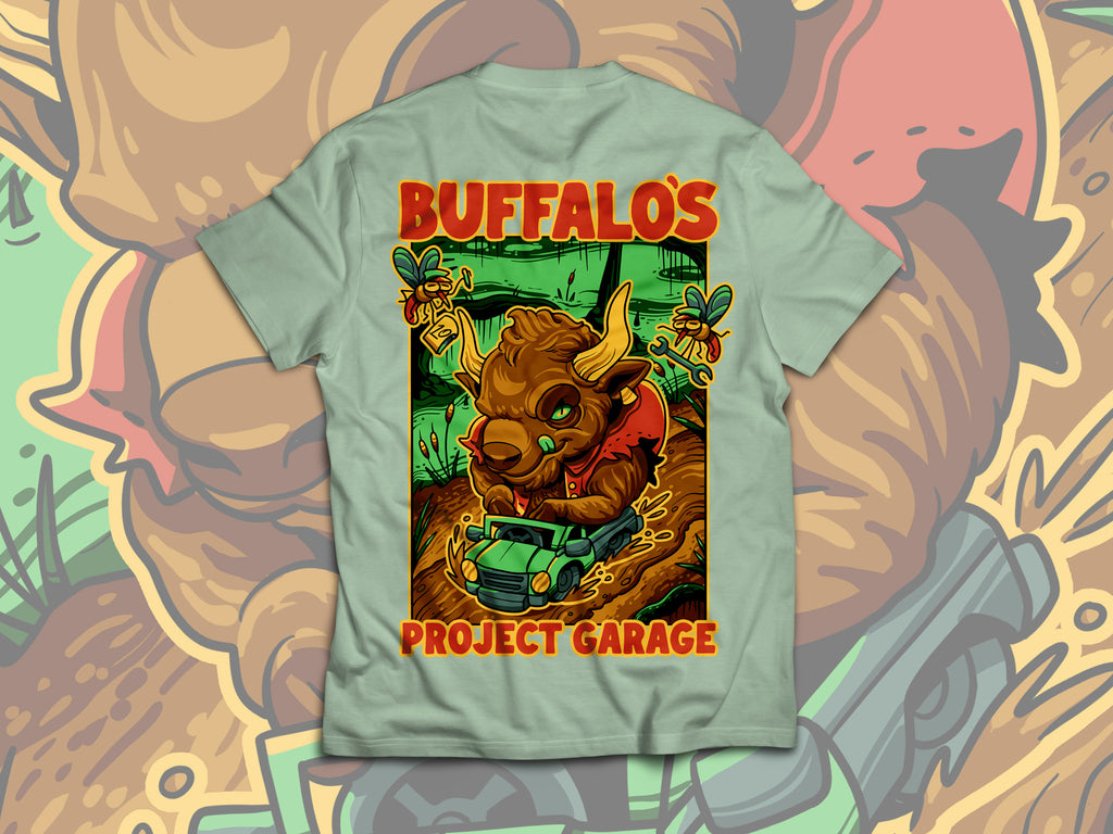 Buffalo's Project Garage Smoke Grey Tee
