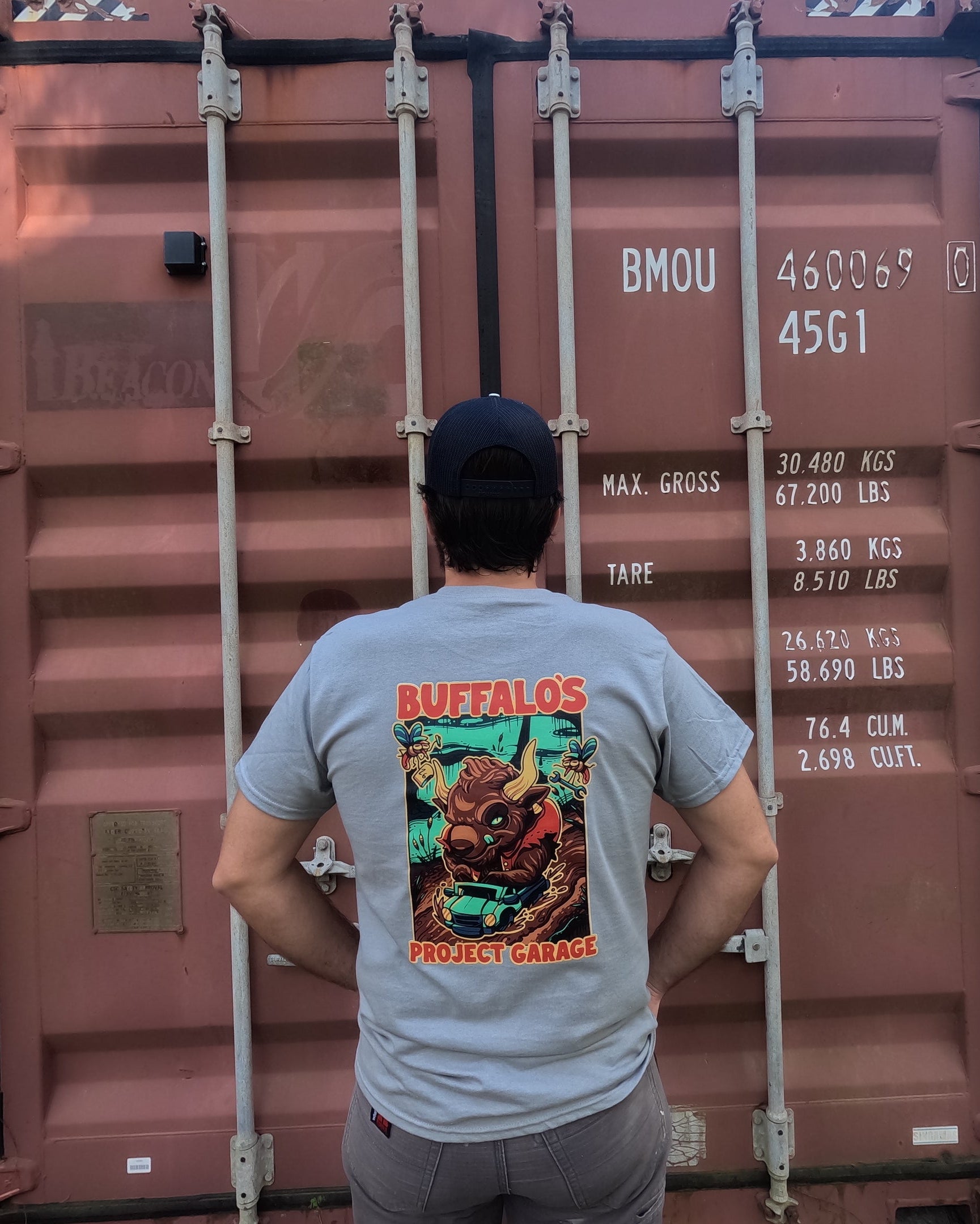 Buffalo's Project Garage Smoke Grey Tee