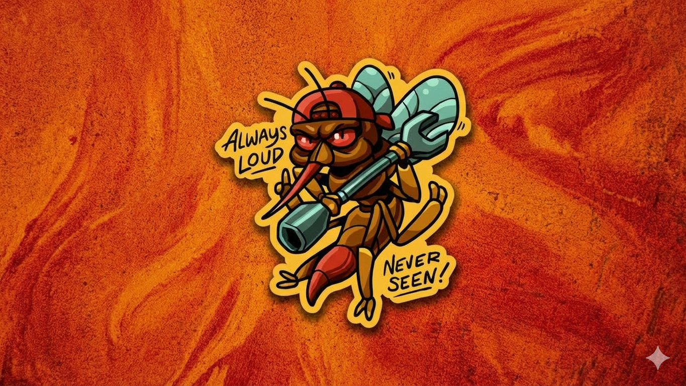 "Always Lound, Never Seen" 5in. x 5in. Sticker